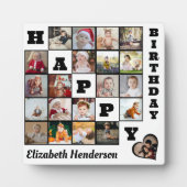 Happy Birthday Custom 21 Foto Collage Geschenk Fotoplatte (Vorderseite)