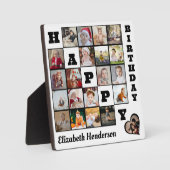 Happy Birthday Custom 21 Foto Collage Geschenk Fotoplatte (Vorderseite)