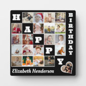 Happy Birthday Custom 21 Foto Collage Geschenk Fotoplatte (Vorderseite)
