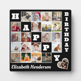 Happy Birthday Custom 21 Foto Collage Geschenk Fotoplatte