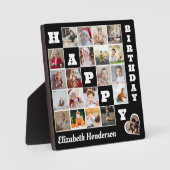 Happy Birthday Custom 21 Foto Collage Geschenk Fotoplatte (Vorderseite)