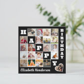 Happy Birthday Custom 21 Foto Collage Geschenk Karte (Stehend Vorderseite)