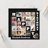 Happy Birthday Custom 21 Foto Collage Geschenk Karte (Vorderseite/Rückseite Beispiel)