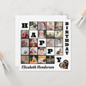 Happy Birthday Custom 21 Foto Collage Geschenk Karte (Vorderseite/Rückseite Beispiel)