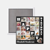 Happy Birthday Custom 21 Foto Collage Geschenk Magnet (Vorderseite/Rückseite)