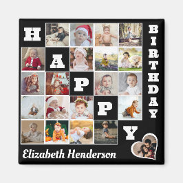 Happy Birthday Custom 21 Foto Collage Geschenk Magnet