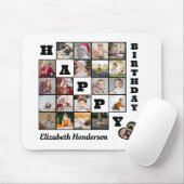Happy Birthday Custom 21 Foto Collage Geschenk Mousepad (Mit Mouse)