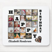 Happy Birthday Custom 21 Foto Collage Geschenk Mousepad (Vorne)