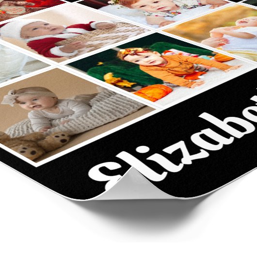 Happy Birthday Custom 21 Foto Collage Geschenk Poster (Ecke)