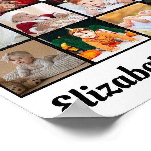 Happy Birthday Custom 21 Foto Collage Geschenk Poster (Ecke)