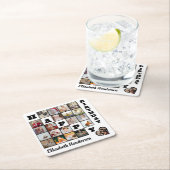 Happy Birthday Custom 21 Foto Collage Geschenk Rechteckiger Pappuntersetzer (Vor Ort)