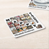 Happy Birthday Custom 21 Foto Collage Geschenk Rechteckiger Pappuntersetzer (angewinkelt)