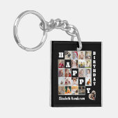 Happy Birthday Custom 21 Foto Collage Geschenk Schlüsselanhänger (Vorderseite links)
