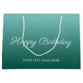 Happy Birthday Custom Aquamarin Template Calligrap Große Geschenktüte (Vorderseite)