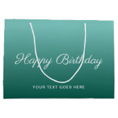Happy Birthday Custom Aquamarin Template Calligrap Große Geschenktüte (Rückseite)