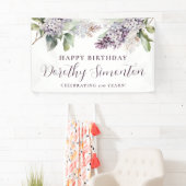 Happy Birthday Custom Banner Lila Floral 100. (Insitu)