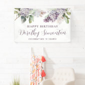 Happy Birthday Custom Banner Lila Floral 19. (Insitu)