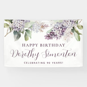 Happy Birthday Custom Banner Lila Floral 90.
