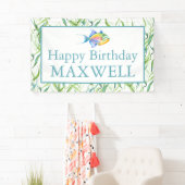 Happy Birthday Custom Banners Boy Tropical Fish Banner (Insitu)