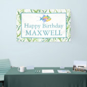 Happy Birthday Custom Banners Boy Tropical Fish Banner (Messeveranstaltung)