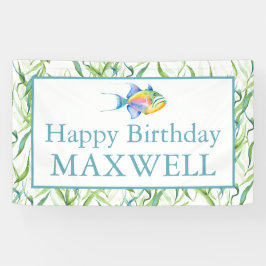 Happy Birthday Custom Banners Boy Tropical Fish Banner