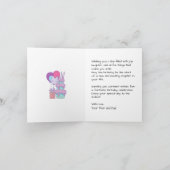 Happy Birthday Custom Blue Foto Karte (Innenseite)