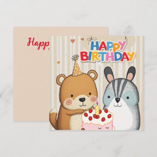 Happy Birthday Custom Card (Vorne/Hinten)
