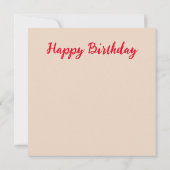 Happy Birthday Custom Card (Rückseite)