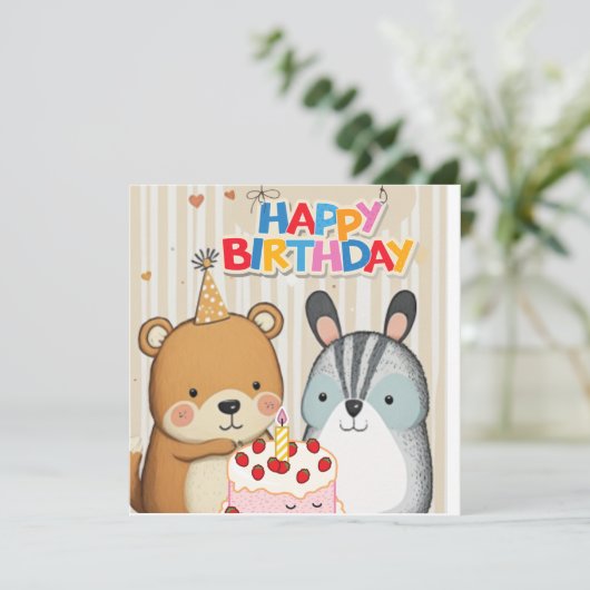 Happy Birthday Custom Card (Stehend Vorderseite)