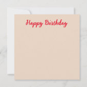 Happy Birthday Custom Card (Rückseite)