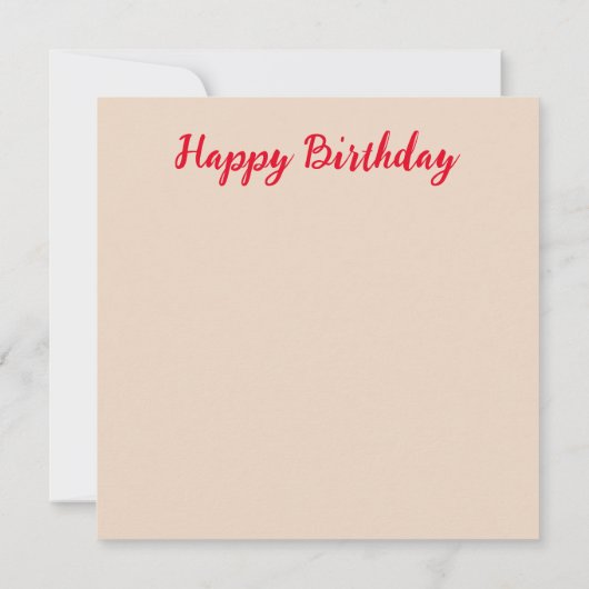 Happy Birthday Custom Card (Rückseite)