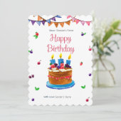Happy Birthday Custom Card Feiertagskarte (Stehend Vorderseite)