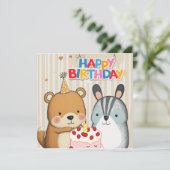Happy Birthday Custom Card Karte (Stehend Vorderseite)