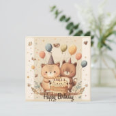 Happy Birthday Custom Card Karte (Stehend Vorderseite)