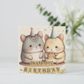 Happy Birthday Custom Card Karte (Stehend Vorderseite)