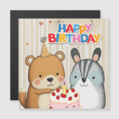 Happy Birthday Custom Card Magnetkarte (Vorne/Hinten)