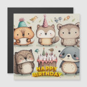 Happy Birthday Custom Card Magnetkarte (Vorne/Hinten)