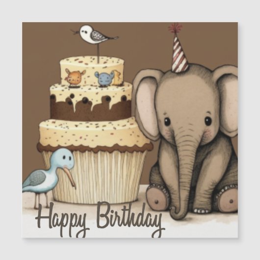 Happy Birthday Custom Card Magnetkarte (Vorderseite)