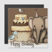 Happy Birthday Custom Card Magnetkarte (Vorne/Hinten)
