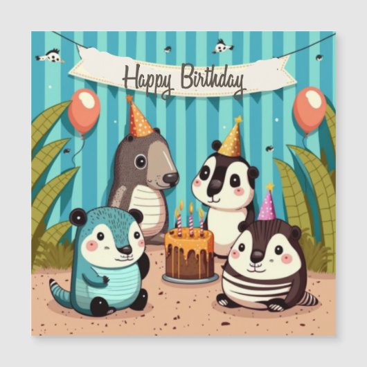 Happy Birthday Custom Card Magnetkarte (Vorderseite)