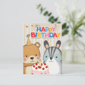 Happy Birthday Custom Card Postkarte (Stehend Vorderseite)