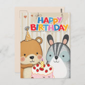 Happy Birthday Custom Card Postkarte (Vorne/Hinten)