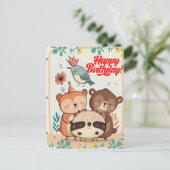 Happy Birthday Custom Card Postkarte (Stehend Vorderseite)