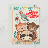 Happy Birthday Custom Card Postkarte (Vorne/Hinten)