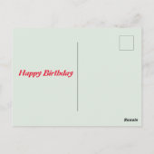 Happy Birthday Custom Card Postkarte (Rückseite)