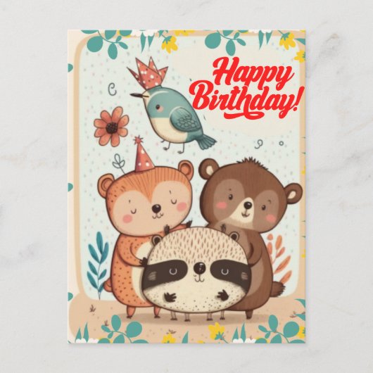Happy Birthday Custom Card Postkarte (Vorderseite)