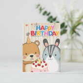 Happy Birthday Custom Card Postkarte (Stehend Vorderseite)