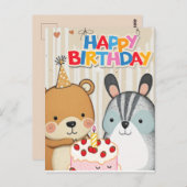 Happy Birthday Custom Card Postkarte (Vorne/Hinten)