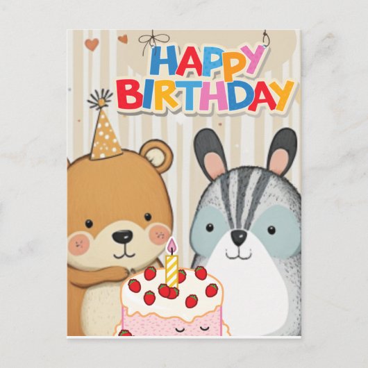 Happy Birthday Custom Card Postkarte (Vorderseite)