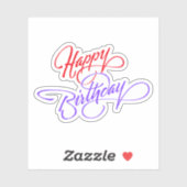 Happy Birthday Custom-Cut Vinyl Sticker (Blatt)